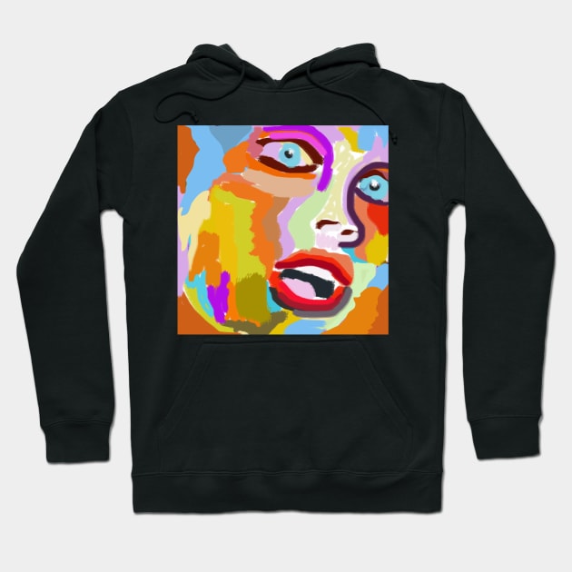 Woman's Face Pop Art Style Hoodie by jazzworldquest